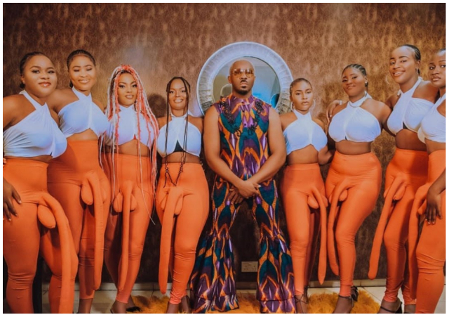 Pretty Mike Attends Don Jazzy’s Mother Funeral With Women Wearing Wearing Large P*N*S Pants [Video]