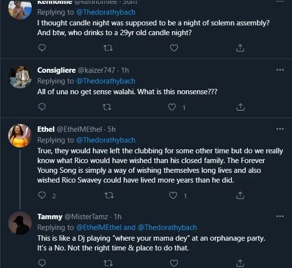 “This is so insensitive”— Reactions trail BBNaija’s stars ‘distasteful’ actions at Rico Swavey’s candlelight procession [Video]