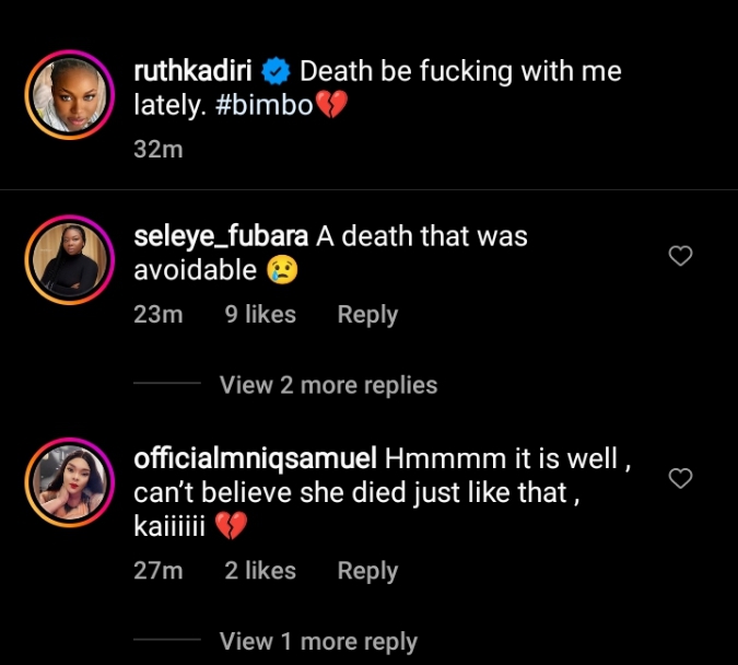 Ruth Kadiri, Nkechi Blessing reacts to the death of IVD’s wife, Bimbo, following abuse allegation