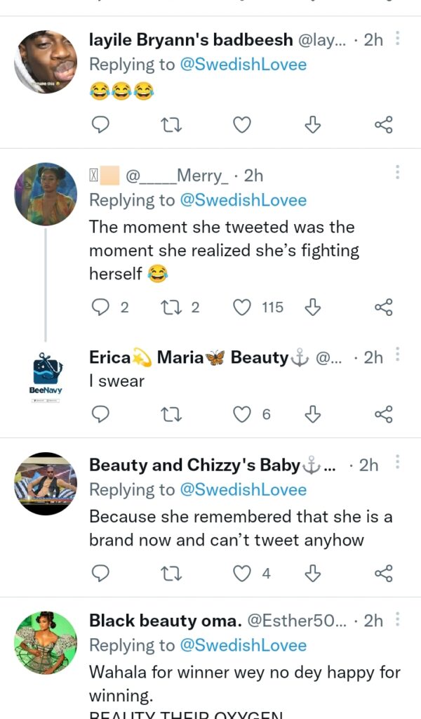 “What will happen If I have your fave’s time”- BBNaija’s Phyna Writes In Now Deleted Tweets [Screenshot]