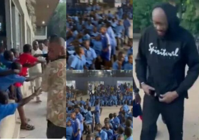 Students scream in disbelief as 2face Idibia visits his alma mater [Video]