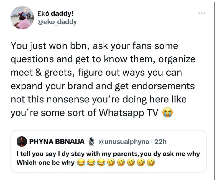 “Let everybody face their brands” – Phyna tells unsolicited Online-special adviser