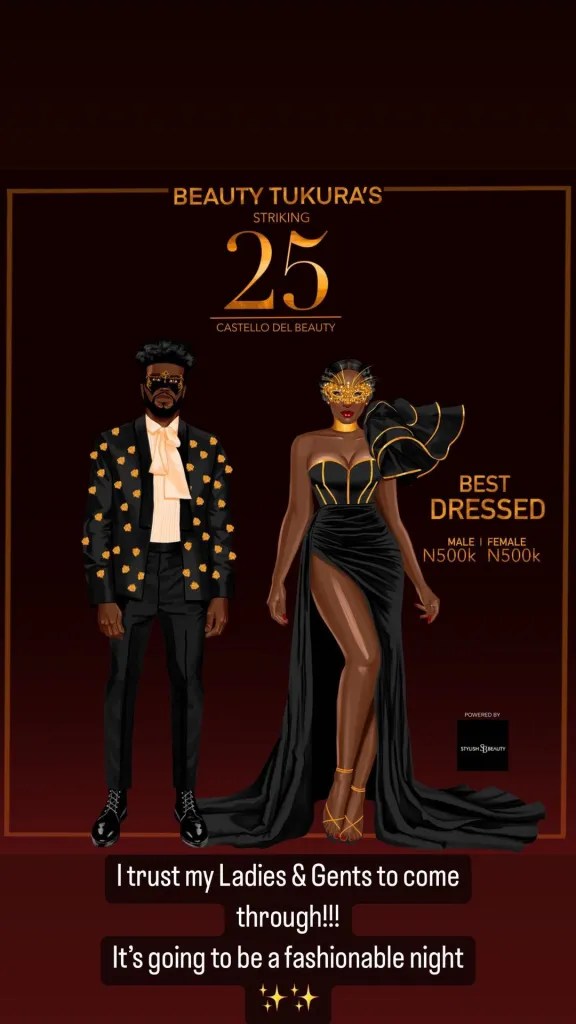 BBNaija’s Beauty to give N500k each to best dressed male and female at her birthday party
