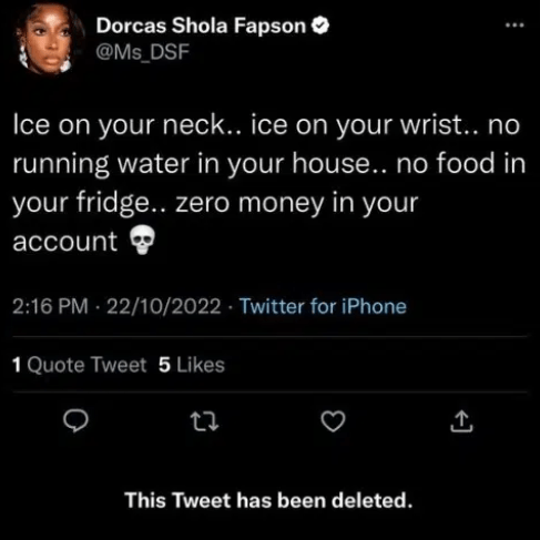 “You are poor and hungry” Dorcas Shola-Fapson roasts ex-lover, Skiibii
